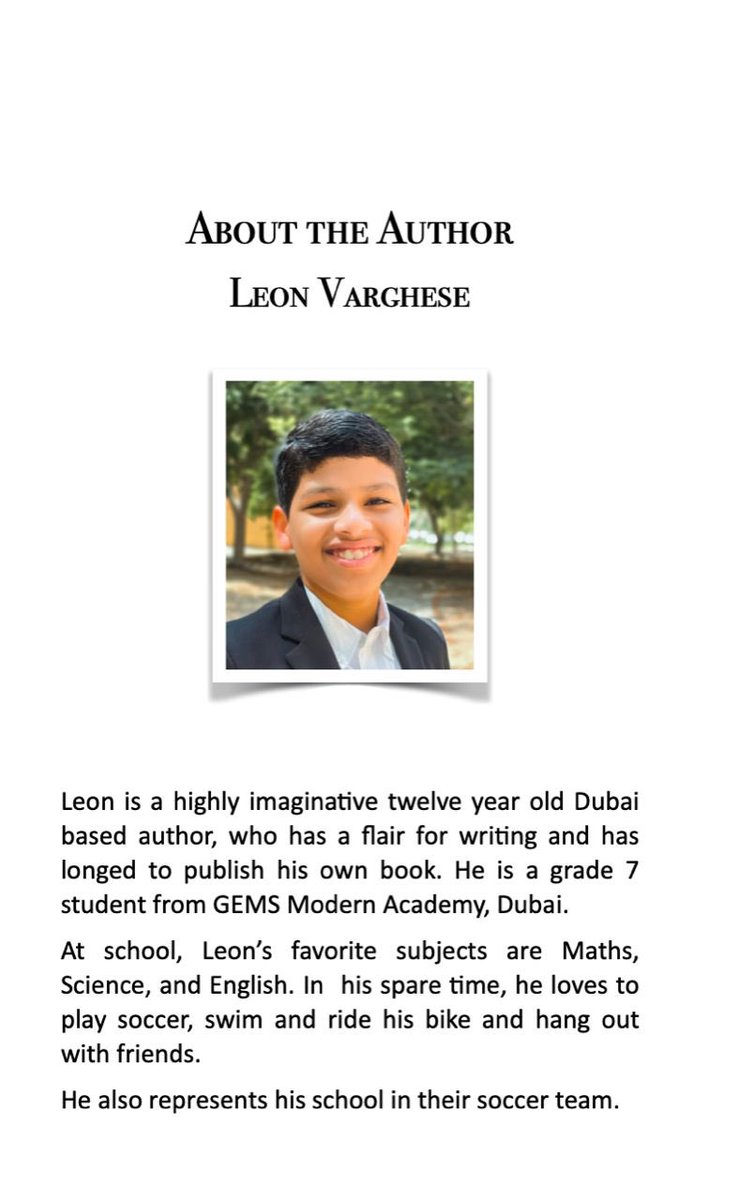 ninivarghese's tweet photo. Proud moment as parents @lijoittoop . Leon publishes his first book which is now available on Amazon stores worldwide. Thanks to his school and the teachers. @DxbModern @KNargish https://t.co/e3Nq0DMX6x
