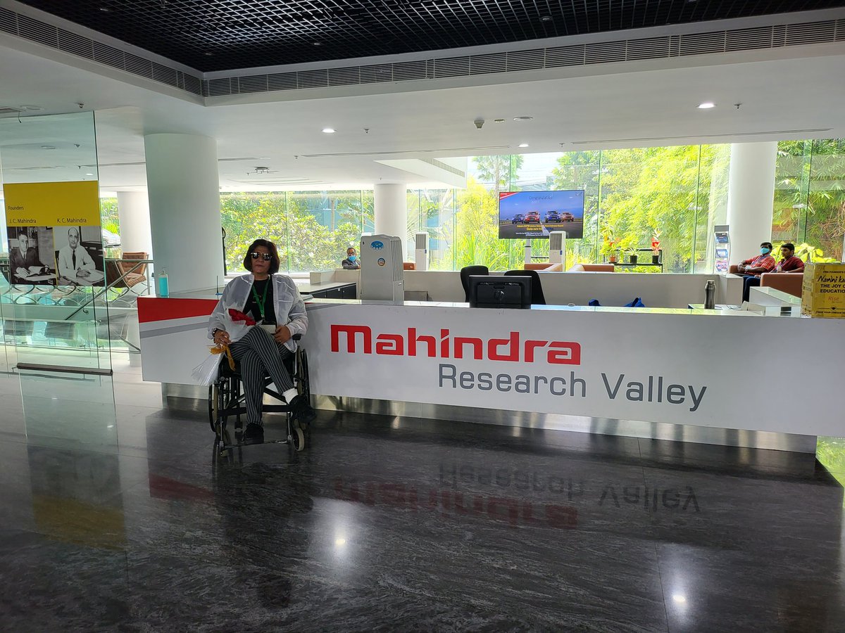 DeepaAthlete's tweet photo. Thank you @anandmahindra for understanding my @TwitterIndia post reaching out for inclusive assistance in vehicles. Just in few weeks here I am at MRV with your research team and happy to see the  ongoing work. You are  a man of your words. This is #indiaat75 @narendramodi https://t.co/fBIQJ24HTH