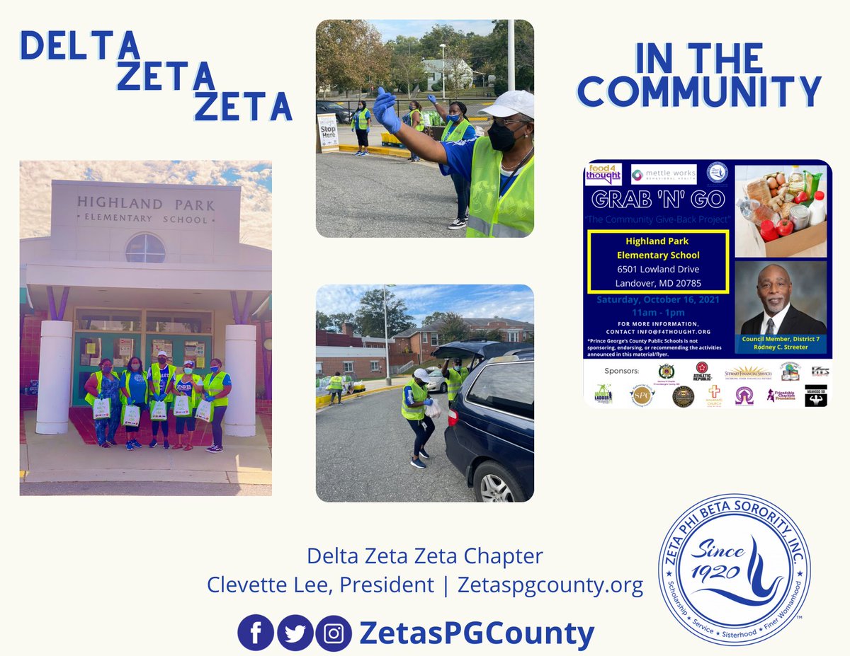 ZetasPGCounty's tweet photo. Happy #FinerFriday with DZZ in the Community
Grab N Go Food Distribution at Highland Park Elementary School
See you next Saturday at Longfield Elementary School for a special Trunk Or Treat Food Giveaway for families & treats for kids!
#Service #F4Thought #ZetaPhiBeta #ZPhiB https://t.co/I0t7w5Rf6l