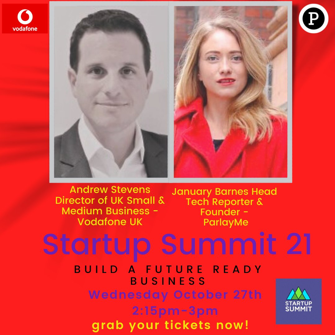 Parlay_Me's tweet photo. Our founder #JanuaryBarnes will be moderating @Startup_Summit_ next Wednesday “Build a Future Ready Business”
Are you ready to #FutureProof your #business ?
Join us with #AndrewStevens Director of UK Small &Medium Business @VodafoneUKBiz
https://t.co/g1A9DteWc7 https://t.co/1a2Ll8ZmBz
