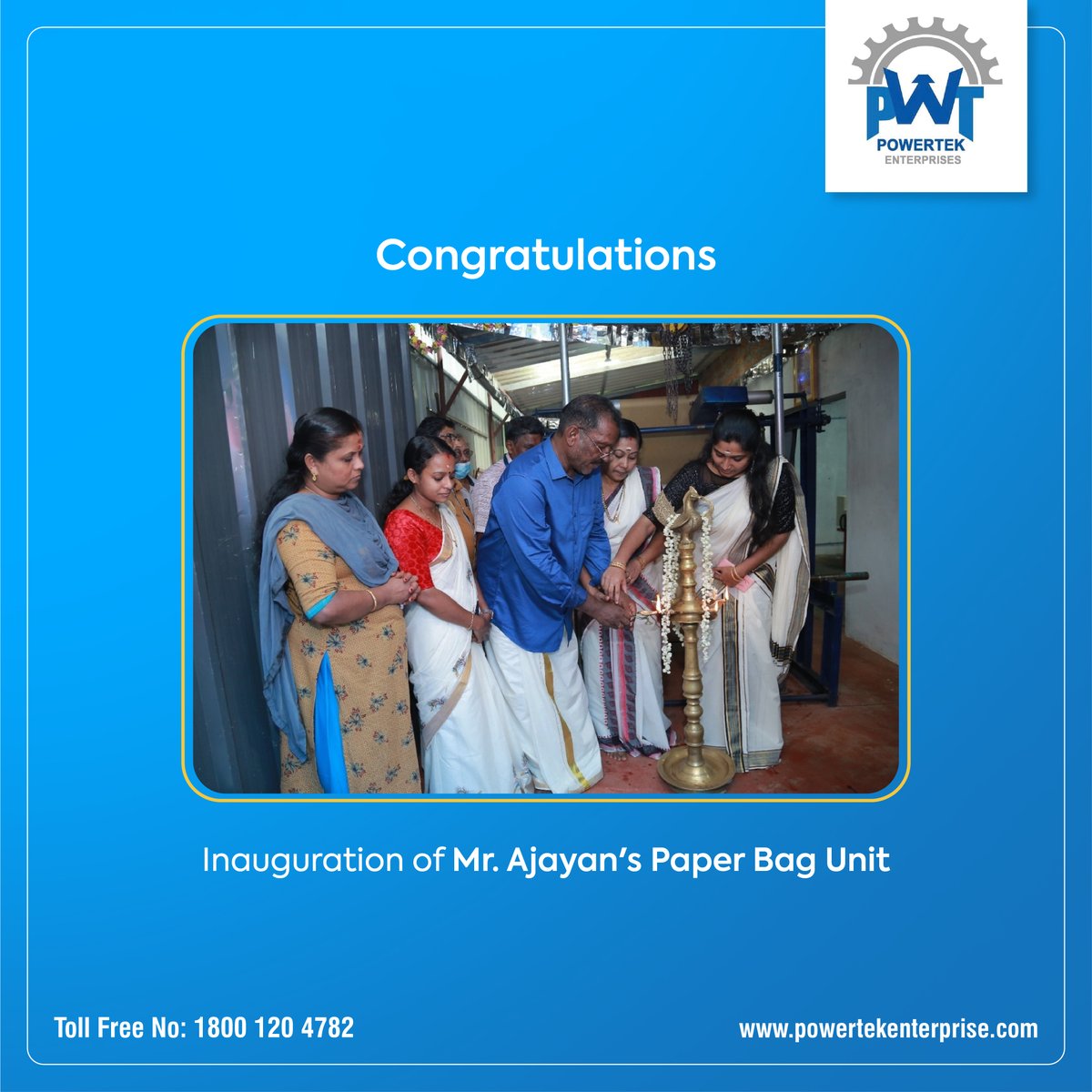 powertekenterpr's tweet image. Inauguration of Mr. M. S. Ajayan's new Paper Bag Unit 

#powertekenterprise #kerala #paperbagmakingmachine #paperbag #entrepreneur #entrepreneurship #business #industrialmachines #industy