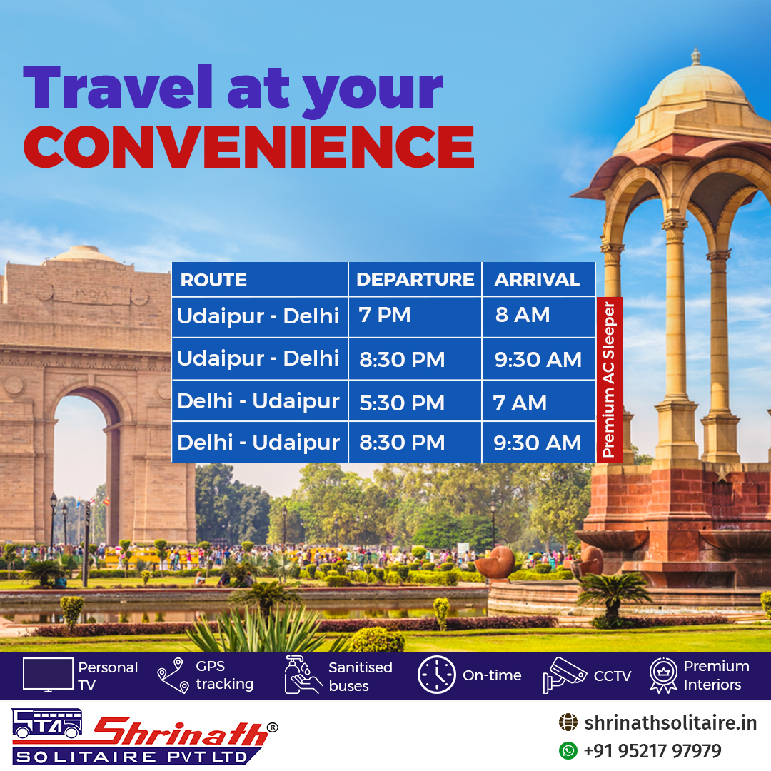 shrinathbus's tweet photo. Now travel at your convenience with increased frequency from Udaipur to Delhi and return.
Book Now on: +91-9521797979

#ShrinathSolitaire #ShrinathTravels #TravelAgency #TravelAgents #Udaipur #Delhi #SafetyAndComfort #BusTravel #PremiumBus #ToursAndTravels #Transportation https://t.co/5zjLJCyTwp