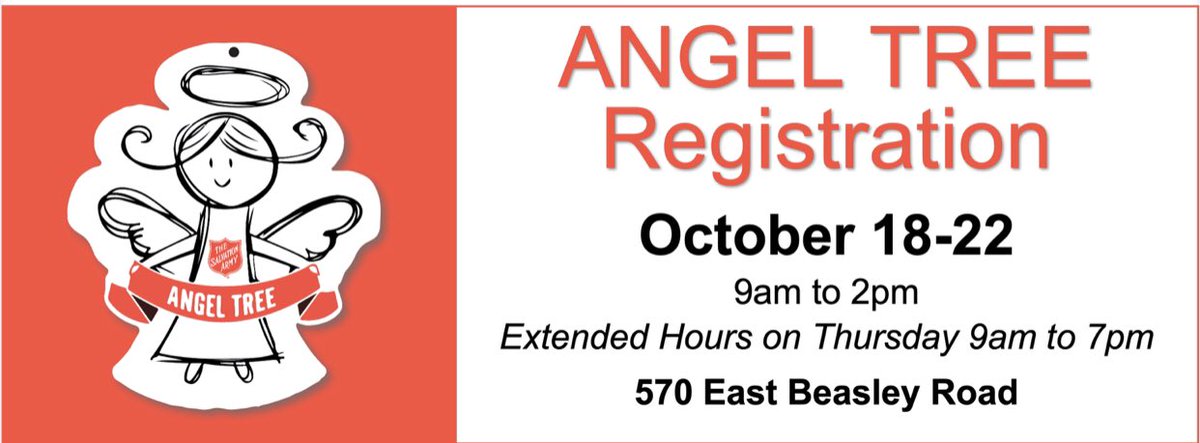 angarner's tweet image. Today is the last day to register for the Salvation Army’s annual Angel Tree program in the Jackson metro area. The program provides Christmas gifts, toys and clothing to help families in need.