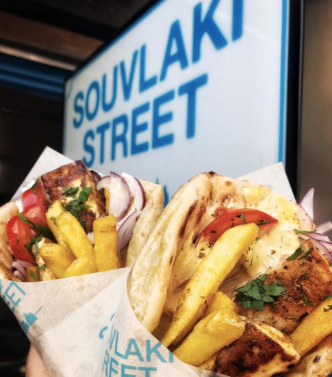 Come and show our street food traders (and your bellies) some love this weekend. Including @souvlakistreet who serve up these mouth watering Greek souvlaki wraps. All our street food traders are small, independent enterprises who appreciate every bite you take! ❤️ #popbrixton