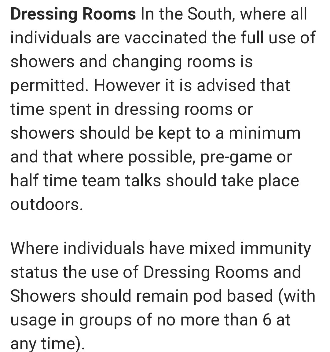 Update from GAA on Dressing rooms.