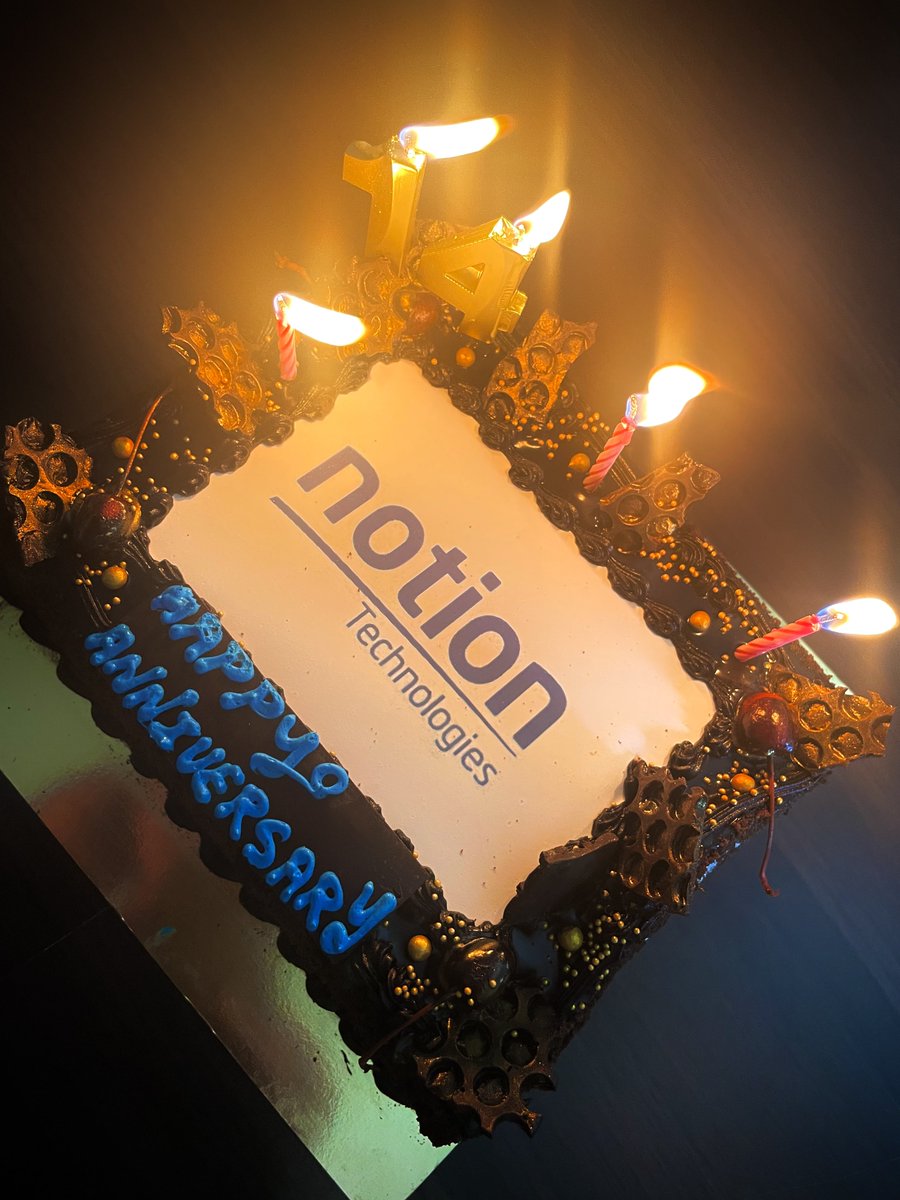 notiontech's tweet photo. Cheers to 14 years of building the best experiences for our clients.
π π π
#anniversary #anniversarycake #cake #company #celebration #notiontechnologies https://t.co/4PR5aDspeh