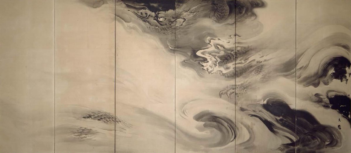 NihonBijutsushi's tweet photo. 塩川 文麟　しおかわ ぶんりん　Shiokawa Bunrin　1808–1877

《龍図屏風》

19世紀後半・明治時代
アメリカ　ボストン美術館 https://t.co/ORPnCTJJRA