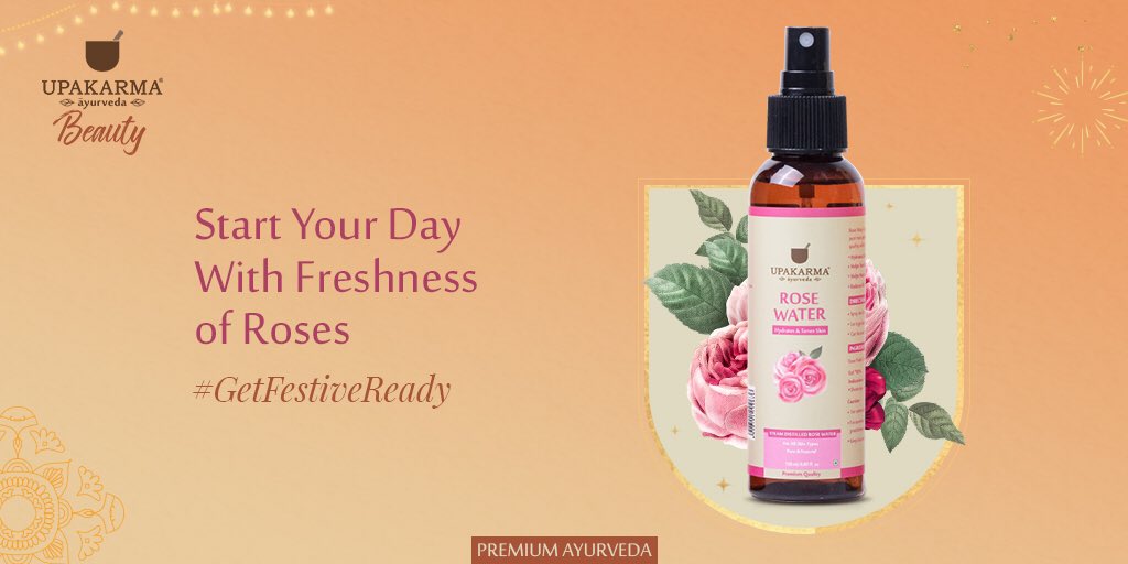 upakarmaayurved's tweet photo. Refresh, hydrate and glow with the cooling, soothing and nourishing properties of blossoming roses.
#upakarmaayurveda #ayurveda #refreshing #beauty #skincare #skin #festivevibes #health #rosewater #rose #diwali #gift #diwaligifts #beauty #love #India #diwali #getfestiveready https://t.co/58ejDEUUV2