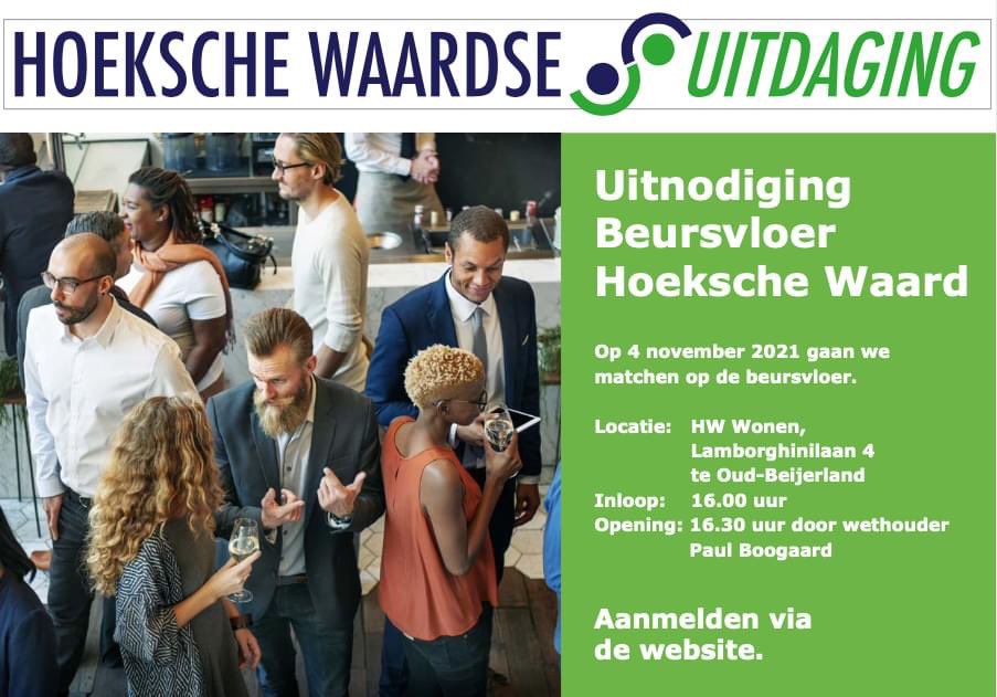 Donderdag 4 november is het zover! Dan wordt de eerste maatschappelijke Beursvloer Hoeksche Waard georganiseerd! De enige beurs waar het niet draait om geld, maar om hulp vragen én hulp bieden in concrete vorm. 

hoekschewaardseuitdaging.nl/aanmelden-beur…

Delen wordt zeer gewaardeerd!