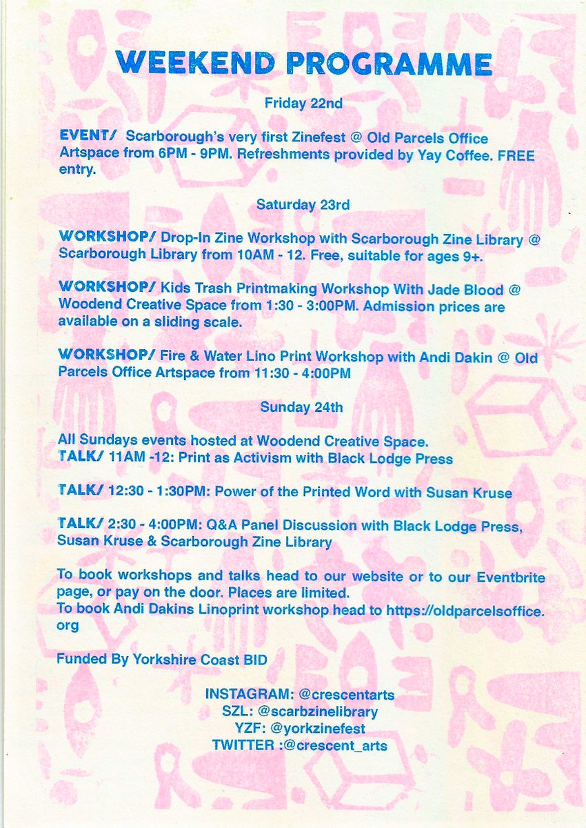 To kick everything off we bring you our Print Trail! We asked 12 locations around Scarborough to feature 12 printed works, first 5 to collect a picture of each print and win a Pop Up Print prize pack! Happy hunting! 🥳Printed by the wonderful <a href="/_DizzyInk/">Dizzy Ink</a>! bit.ly/3joWwGI