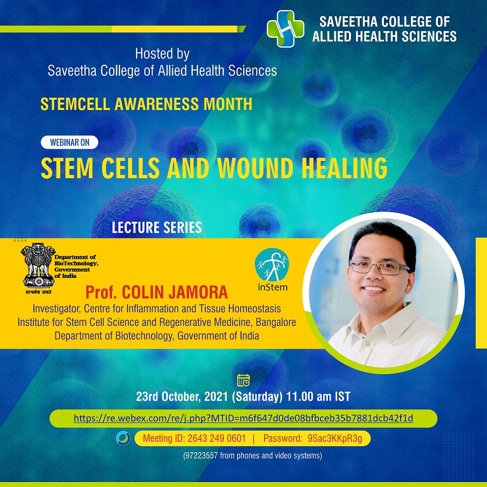 Skin homeostasis & inflammation lab (@jamora_lab) on Twitter photo Have you ever wondered how our skin heal wounds?
Skin #stemcells play a major role! Are you curious to know how they wake up from slumber & come to action when you get wounded?
If yes, here's an exciting opportunity to know more.
<a href="/DBT_inStem/">iBRIC-inStem</a> <a href="/DBTIndia/">Department of Biotechnology</a> <a href="/BLiSC_India/">Bangalore Life Science Cluster (BLiSC)</a>
#dermatology Have you ever wondered how our skin heal wounds?
Skin #stemcells play a major role! Are you curious to know how they wake up from slumber & come to action when you get wounded?
If yes, here's an exciting opportunity to know more.
<a href="/DBT_inStem/">iBRIC-inStem</a> <a href="/DBTIndia/">Department of Biotechnology</a> <a href="/BLiSC_India/">Bangalore Life Science Cluster (BLiSC)</a>
#dermatology