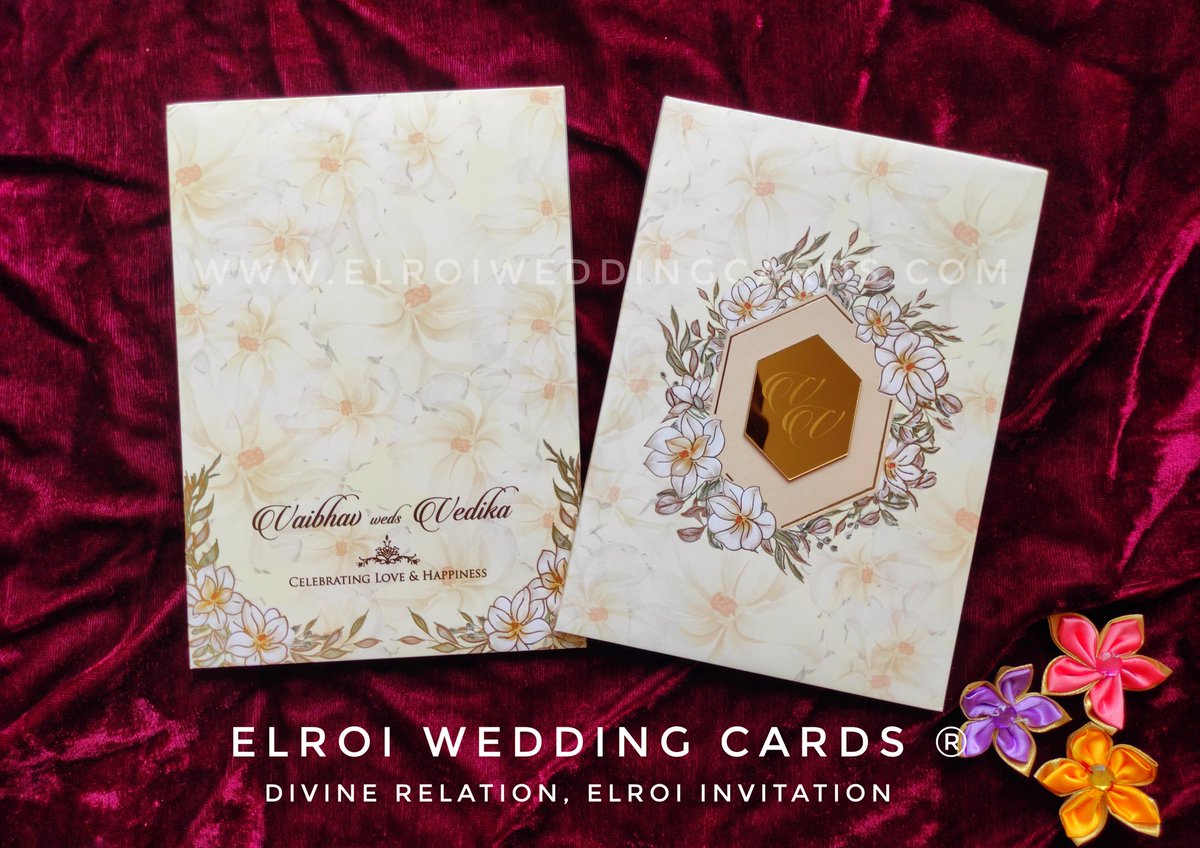 ElroiCards's tweet photo. Floral theme invitation | Card and Cover floral design print &amp; Gold foil , Cover bottom design Floral print &amp; Gold foil  | two inserts floral design, Card front Gold mirror Aycralic Couple names first letter Engraved.

#floral #floralthemeinvite #goldfoil #lasercutwood https://t.co/fwma9STvRj