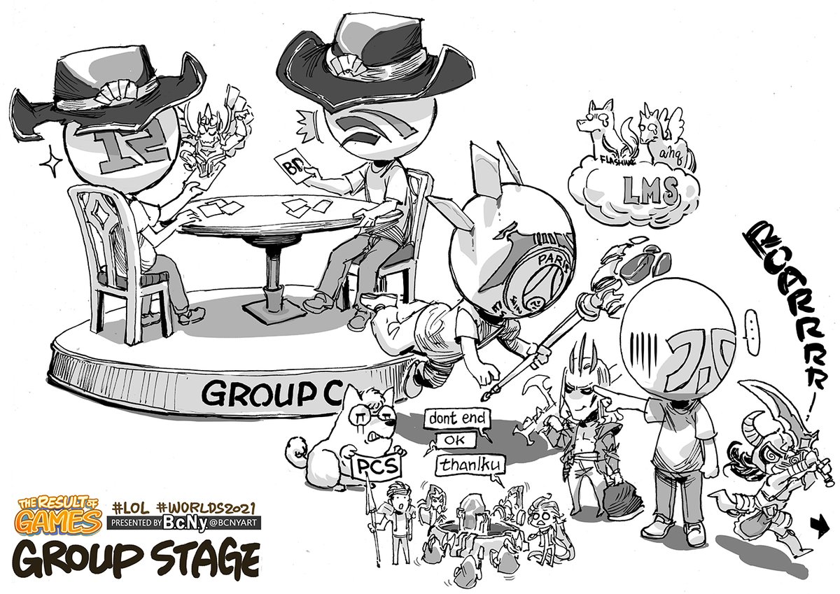 Four illustrations about the individual result of group stage in #Worlds2021  ! Can't wait to watch more games in the tournament.
#theresultofgames 