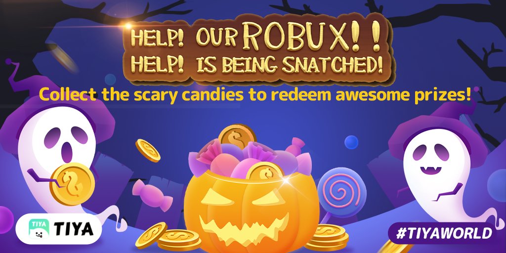 usa_tiya's tweet photo. Scary Candy🍬!
HELP!!!! Our Robux is being snatched!
Did you make sure to log into TIYA today to complete all of the tasks?!
#tiyaapp #tiyaworld #scarycandy #scaryorcandy #candy #scary #halloween #giveaway #halloweengiveaway #iPhone13 #iPhone #iPad #apple #Robux #activity https://t.co/LQDAkzfRf5