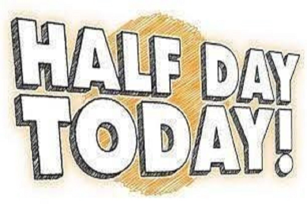 ⚠️ Just a reminder:

➡️ TODAY Friday 10/22 is a HALF DAY!

Kiss &amp; Go dismissal beginning at 11:15am

Have a great weekend!
😎
<a href="/c_conrad14/">CConrad14</a> <a href="/westroadschool/">West Road School</a>
