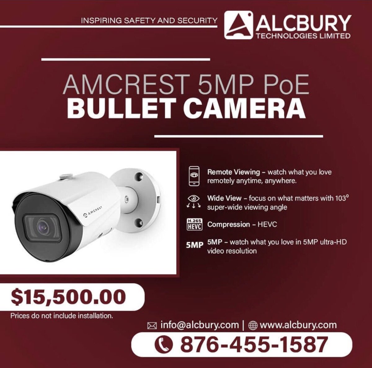 alcbury's tweet photo. @AmcrestSecurity 5MP PoE Bullet Camera. Available at @alcbury https://t.co/YntKRRFMRA
