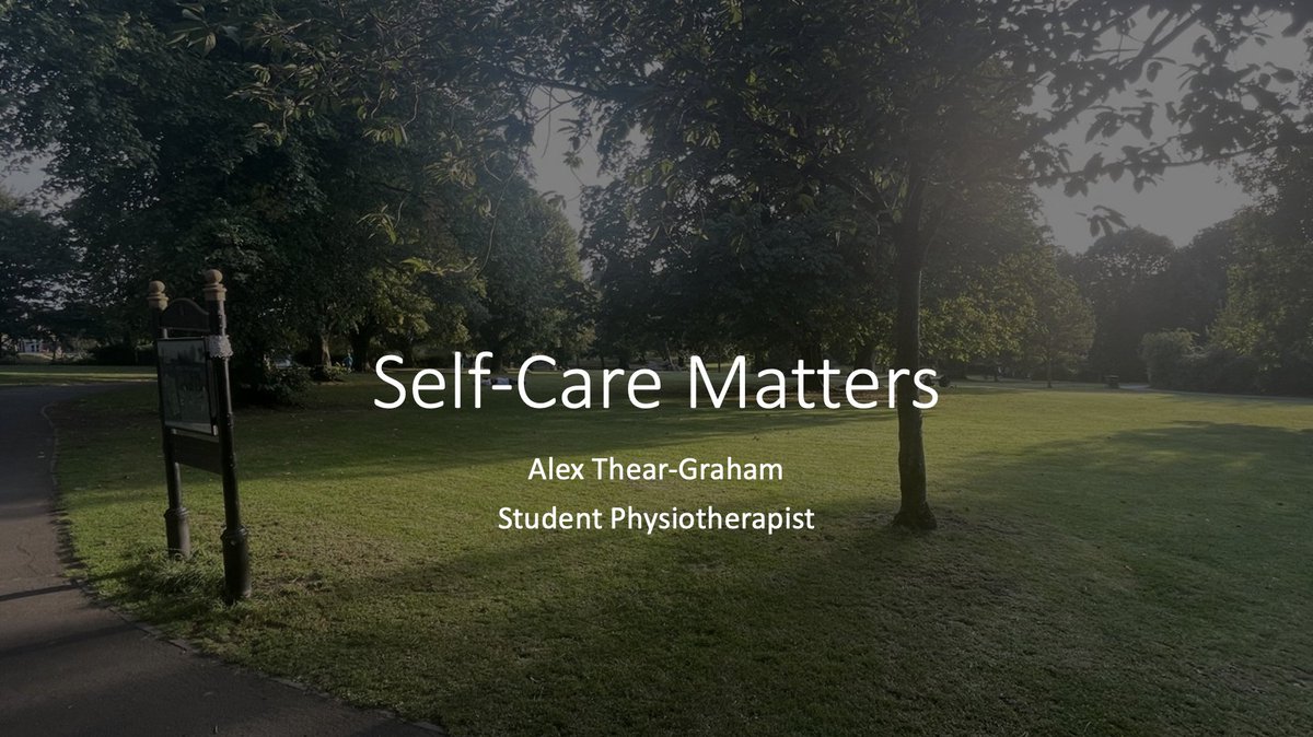 AlexThearGraham's tweet image. Today I had the opportunity to present on the importance of #selfcare for #wellbeing to @NHSHEE_SWest at the Regional Leads &amp;amp; Clinical Fellows Weekly AHP Meeting. This is something I'm passionate about, so I appreciate everyone who took the time to watch and listen. Thank you!🤓