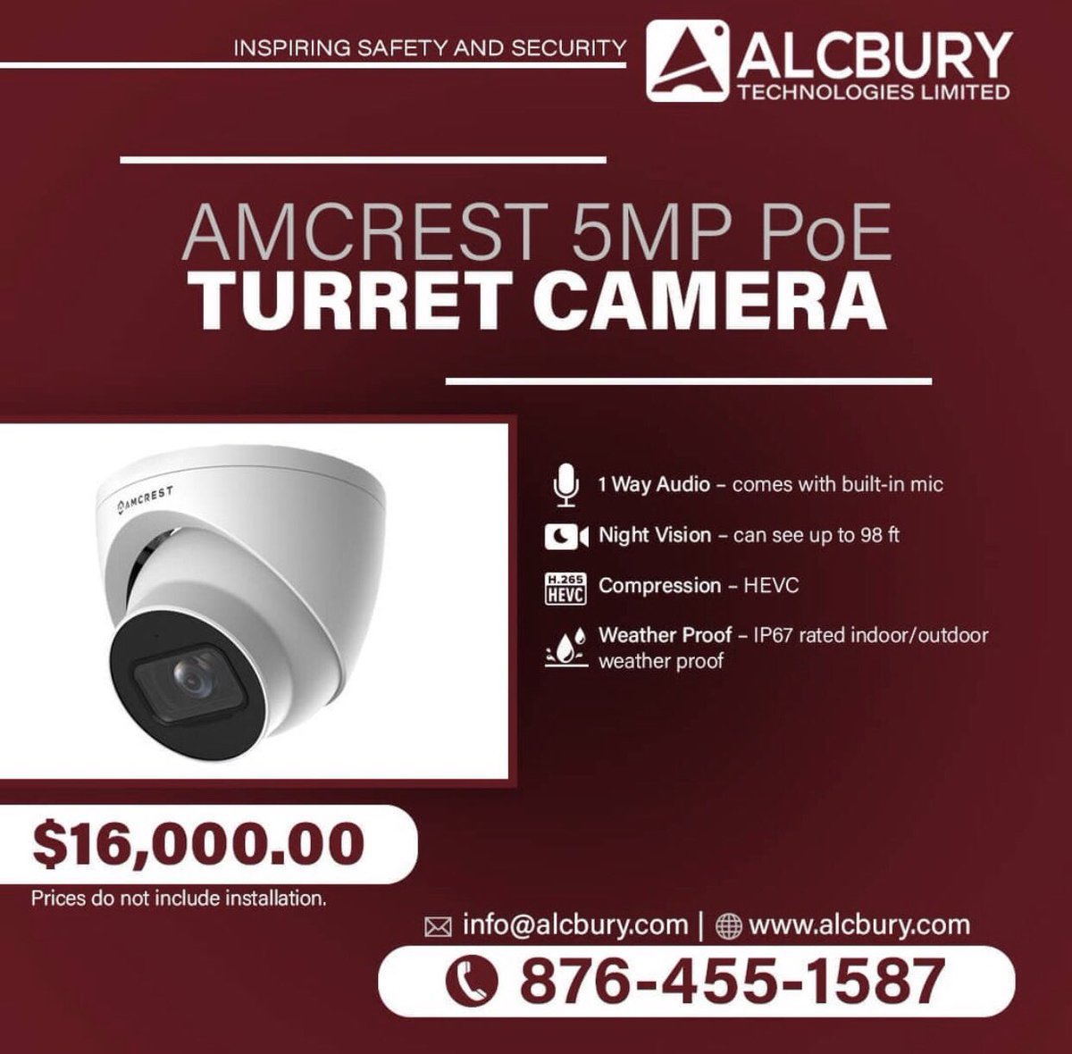 alcbury's tweet photo. @AmcrestSecurity 5MP PoE Turret Camera. Available at @alcbury https://t.co/2beKIvRAM2
