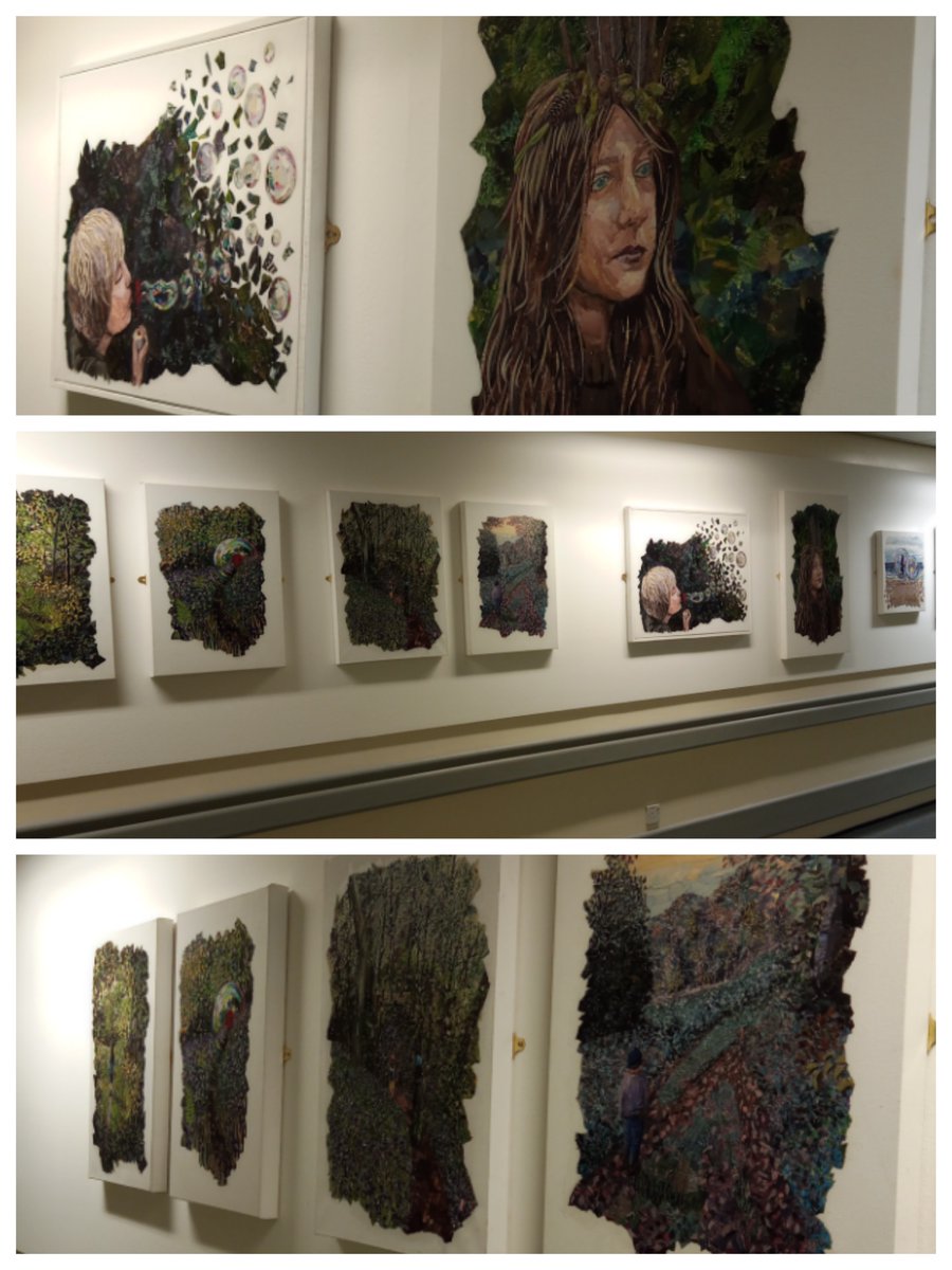 Kirstie Adamson: Magazine collage artworks, using the colours &amp; textures found in old magazines, no paint. Artworks have an environmental core message &amp; interpreted in intricate layers of paper, often mistaken for oil paintings.  
<a href="/KAdamsonArtist/">Kirstie Adamson Art</a> <a href="/ace_midlands/">ACE Midlands</a> #hospitalarts"