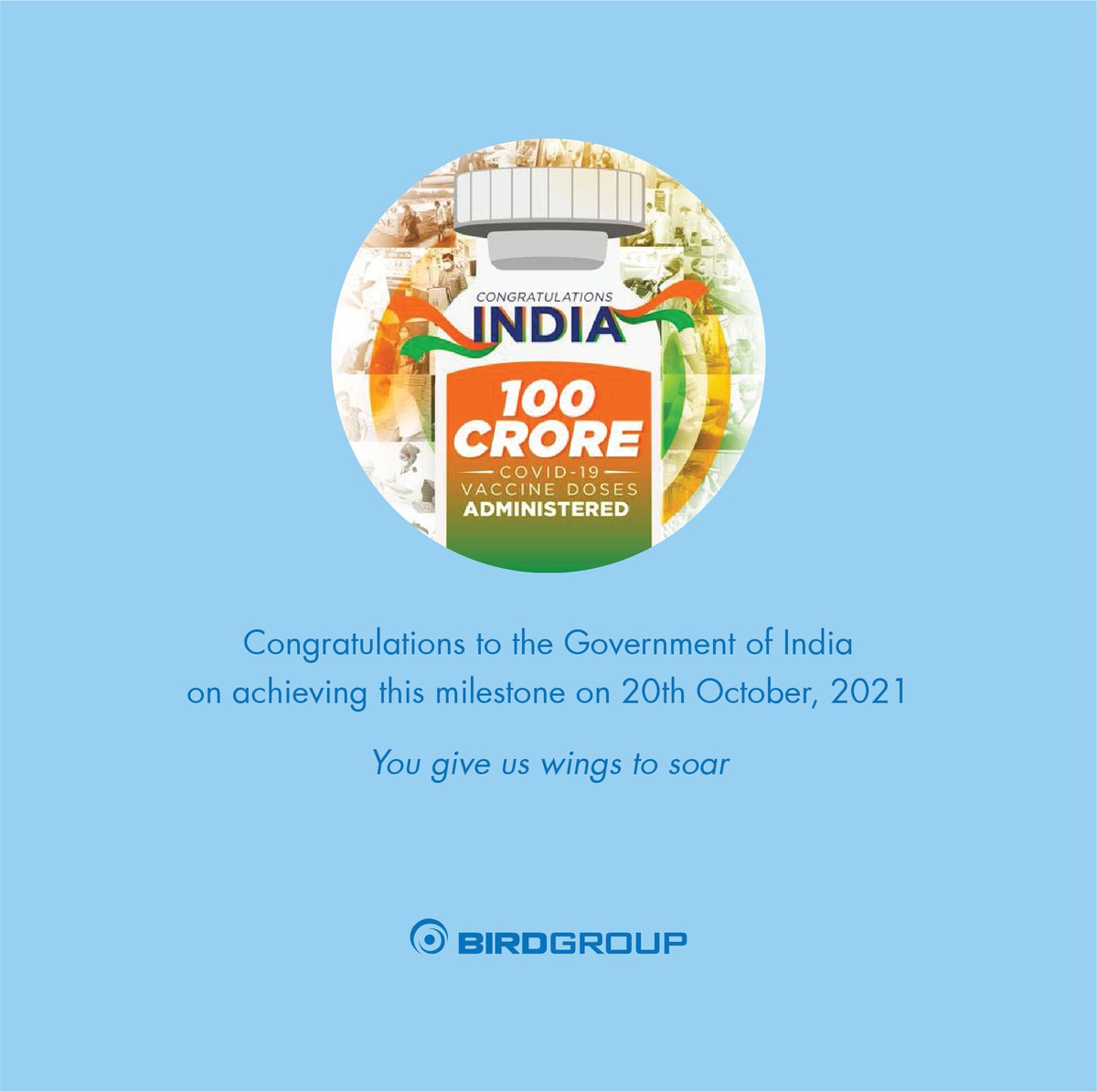 Congratulations #India for #100CroreVaccinations.