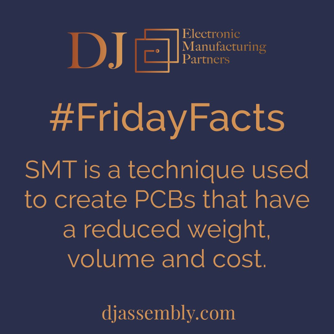 #FridayFacts: Surface mount technology or SMT for short is a technique used to create PCBs that have a reduced weight, volume and cost. 

djassembly.com

#pcbassembly #pcb #productdesign