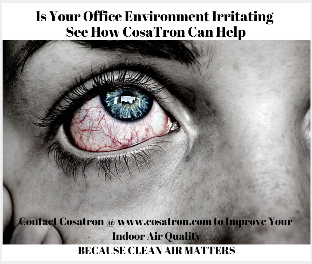 cosatron's tweet photo. Poor indoor air quality in an office can be irritating.  Most technologies can not clean the air because they cannot change the amount of contaminants that make it to the filters.  

Excitation allows more contaminants to return to the filers, enhancing their performance https://t.co/cHYo1xUQFv