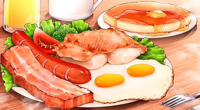二百三十六 モーニングプレート 3   
#絵描きさんと繋がりたい      
#イラスト #illustration 
