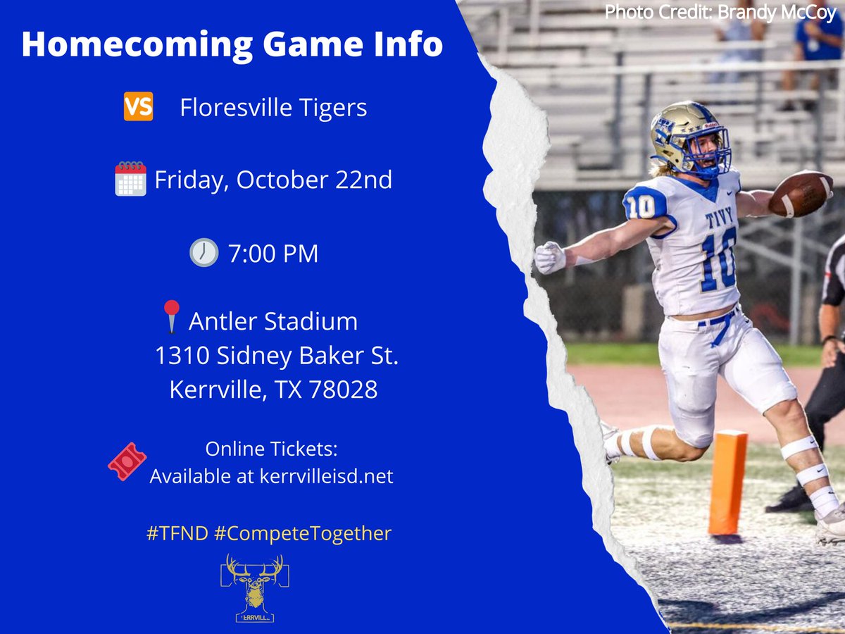 Huge game tonight for homecoming, see y’all there! #TFND #CompeteTogether