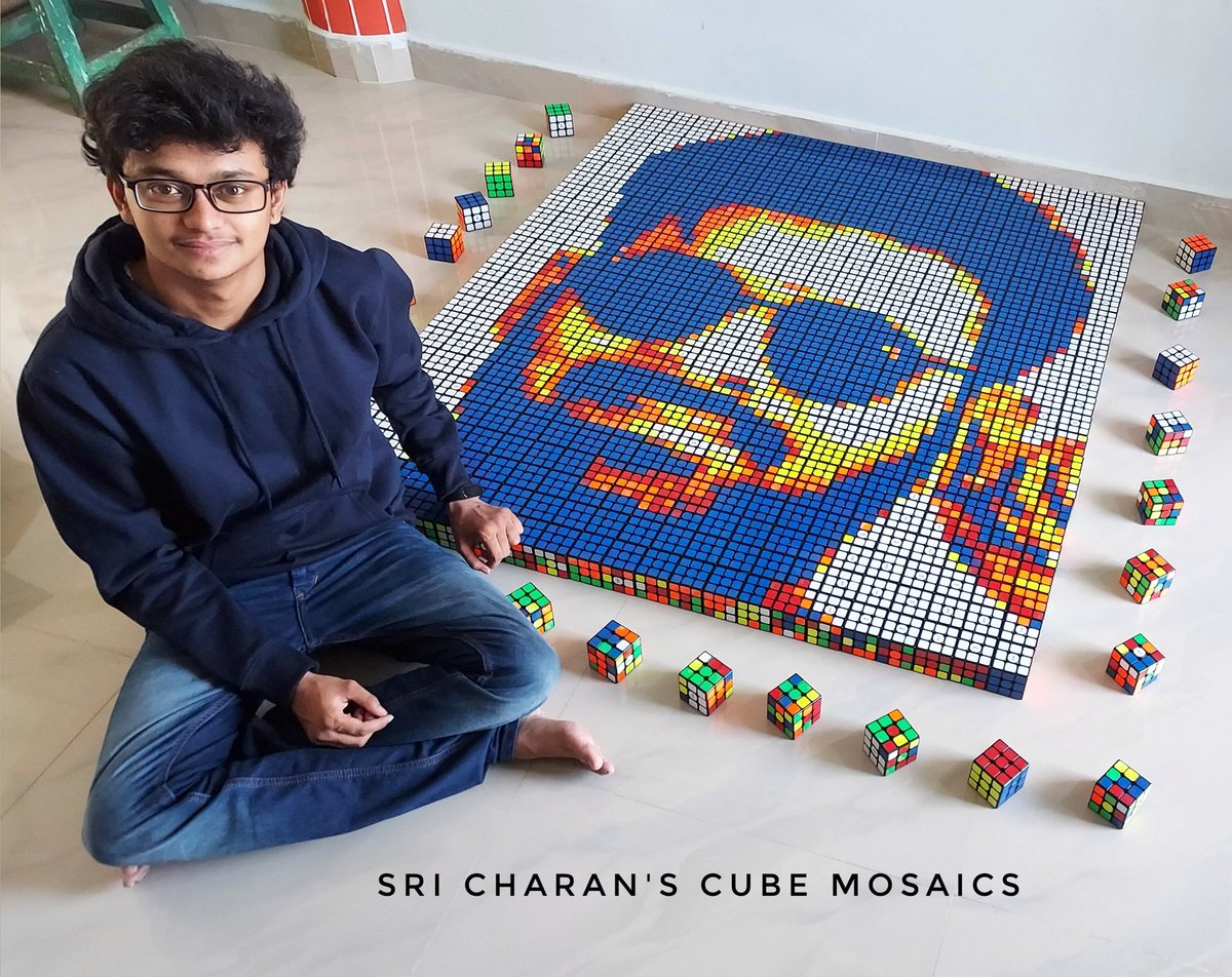 SriCube's tweet photo. #HBD  Darling #PRABHAS  ❤🥰
Rubik's Cube Artist : @SriCube 👨‍🎨

Total Rubik's cube : 550
17 -  hours 
5 - days Hardwork
Height - 4.5 feet 
Width - 4 feet

#PrabhasBirthdayCelebrations
 #PrabhasGlobalday #PrabhasBdaySpaces @Prabhasarmy11 @PrabhasRaju @TrendsPrabhas @Prabhas_Team https://t.co/6k6Dcmk40U
