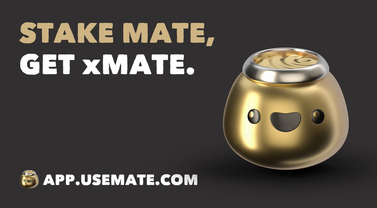 💫Welcome the new feature—xMate governance token!🪙Earn xMates by staking Liquidity Pool Farming.
 
🕹️Gov.token holders can influence decisions concerning the project—the best way to impact our community development.

💵Stake more, earn more!👉app.usemate.com/staking
#BSC #DEX