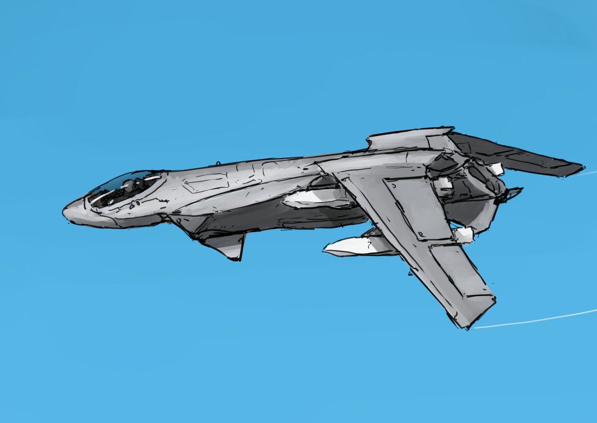 「ガル翼戦闘機のらくがきですとても描きづらい 」|Doroniのイラスト