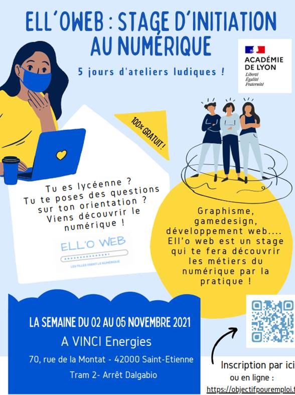 OPE_ITD's tweet photo. #elloweb @saint_etienne_ Il reste des places pour #elloweb programme d'initiation au #numérique pour des lycéennes qui se déroulera à #sainteienne du 02/11 au 05/11/2021. Relayez l'information autour de vous! #numérique #égalité #mixité #tech #digital #education #jeunesse https://t.co/13TEMJYG5K