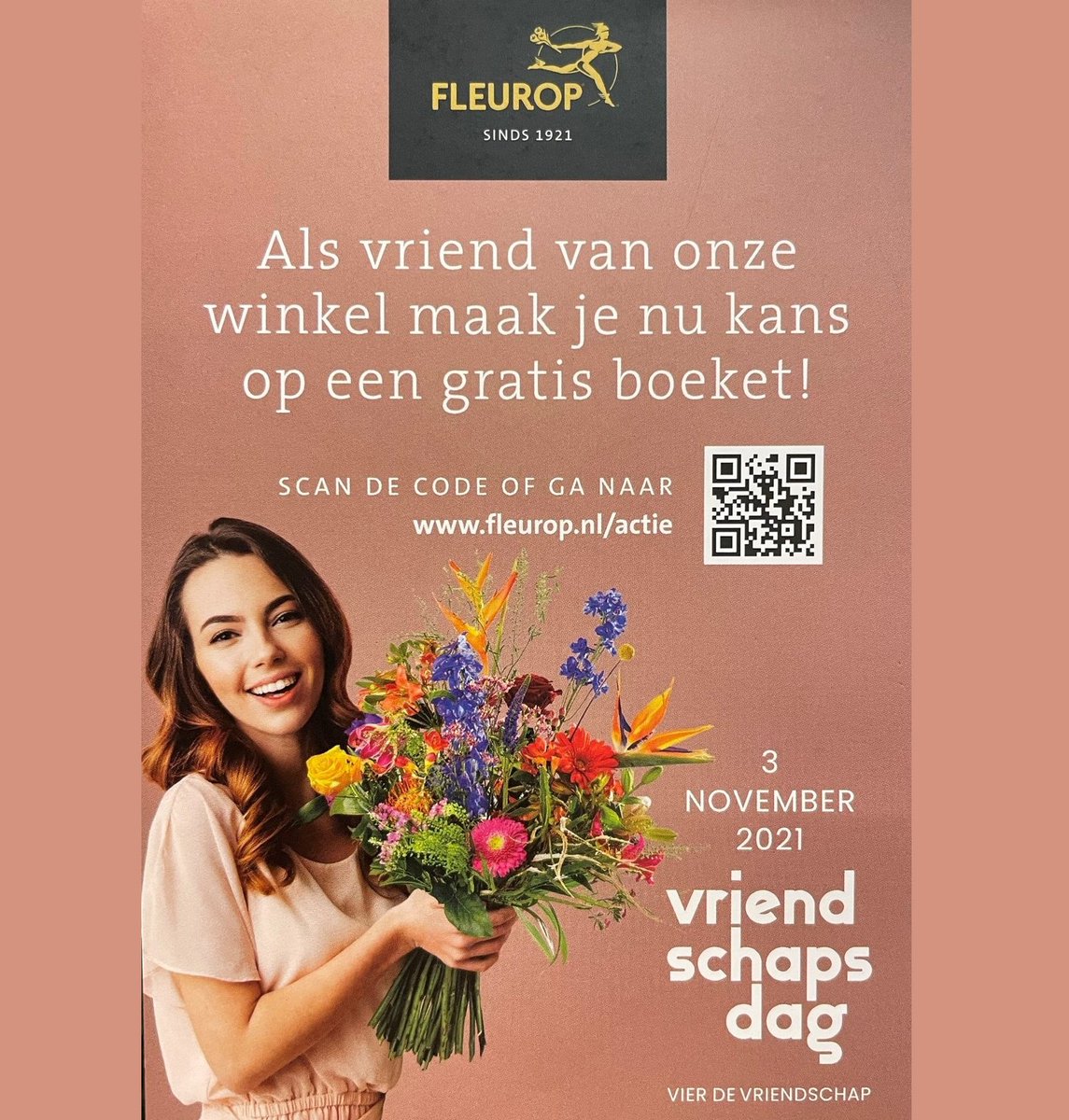 Ter ere van het 100-jarig jubileum van Fleurop is het initiatief Nationale Vriendschapsdag bedacht. Als vriend van Joyce Bloembinderij maak je kans op een gratis Vriendschap-boeket van Fleurop op Vriendschapsdag! Samen vieren wij de vriendschap #vriendschapsdag #vierdevriendschap