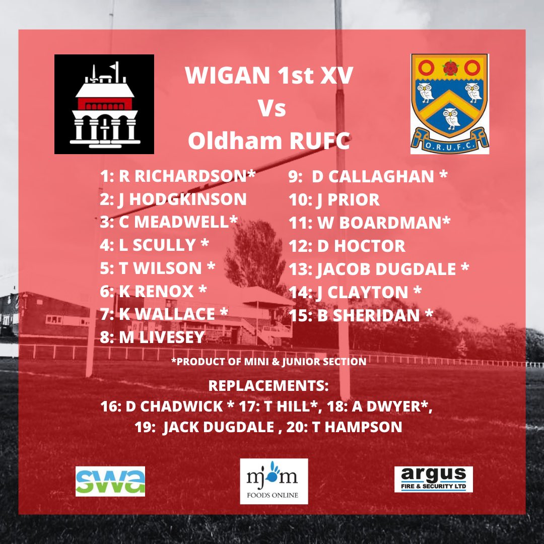 WiganRufc's tweet photo. This weeks ADM league fixture sees the return of @OldhamRUFC  to DV. Selection is becoming harder week on week with increased training numbers and returning players. This weeks line up includes 1st XV debuts for former juniors Keiran Renox and Jacob Dugdale https://t.co/hnjHV0JMKy