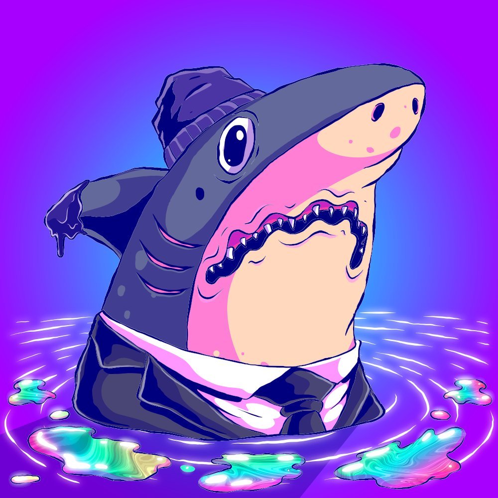 tinnyeth's tweet photo. Neil is a nervous type of shark, constantly late for every appointment and bumbling around at his desk job at the council chambers in Atlantis. You can’t help but love him though 💙 

#SolanaNFT #SolanaSummer https://t.co/ewFuiuXJz9