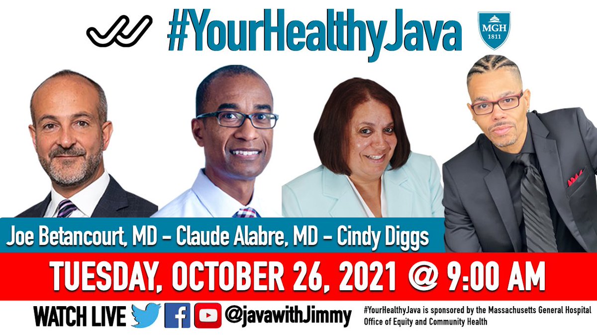 javawithJimmy's tweet photo. Accurate health information is vitally important to our overall health.
#YourHealthyJava is a new partnership between #javawithJimmy & @MGHEquity formed to make sure #Black & #Brown Communities here in MA & beyond, have the health info needed to be & stay #healthy @Jbetancourtpr https://t.co/gXz9IeblcI