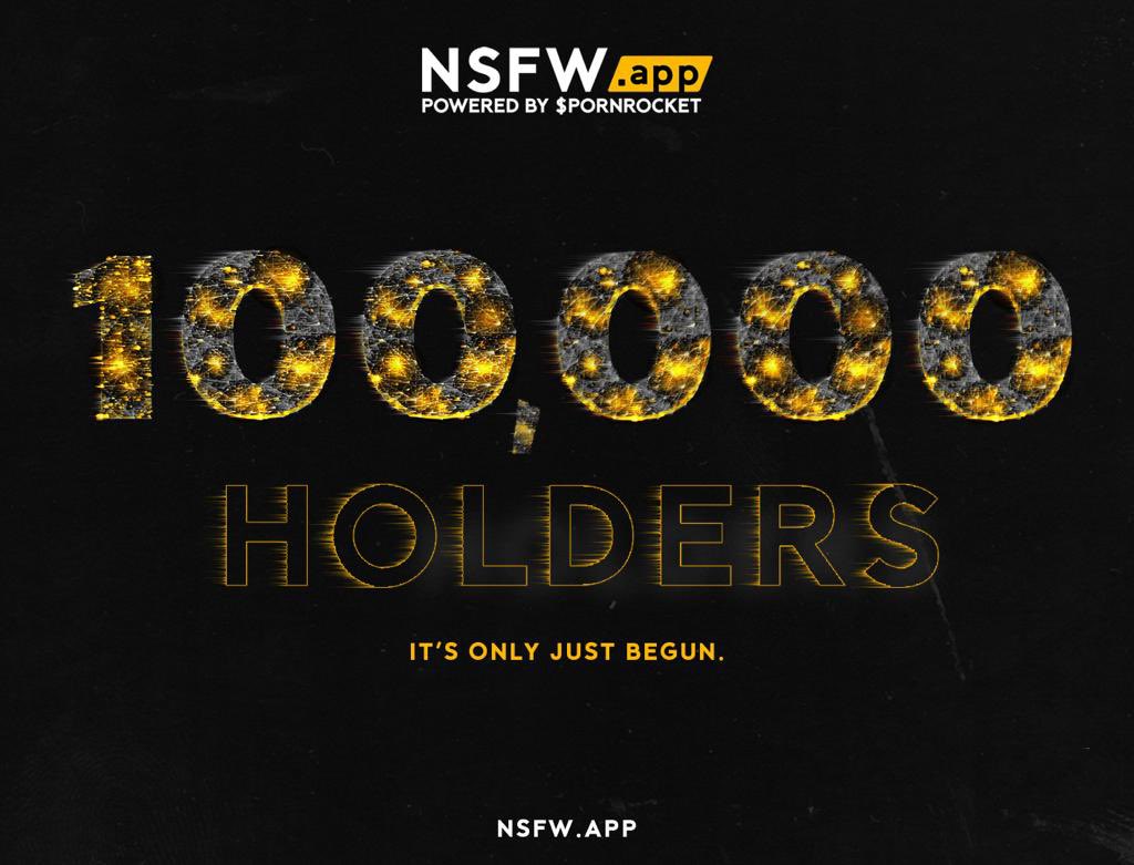 🎉 100K PRT HOLDERS 🎉

We're over the moon to have reached 100K holders in just under 5 months. 😃

Thanks to everyone who's joined us on this epic journey so far. 👊

Our biggest developments are imminent, the best is yet to come. 🚀

#100KHOLDERS
#PRNROCKET
#NSFWapp

🍑🚀