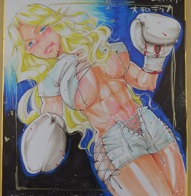 前の金髪白グローブ。グローブの色を赤か青以外にするのは結構色紙では悩みます。 