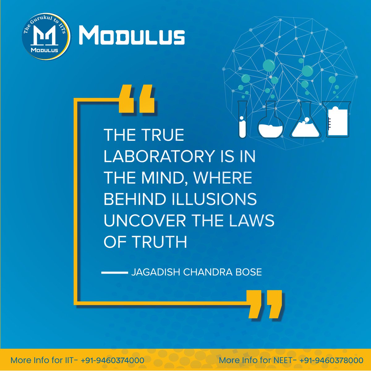 ModulusAcademy's tweet photo. βThe true laboratory is the mind, where behind illusions we uncover the laws of truth.ββ Sir Jagadish Chandra Bose
#quotes #quotesoftheday #motivation #motivationalquotes #jee #neet2022 #JEE2022 #IITJEE #iitjeepreparation #modulusacademy https://t.co/trZWySQyyg