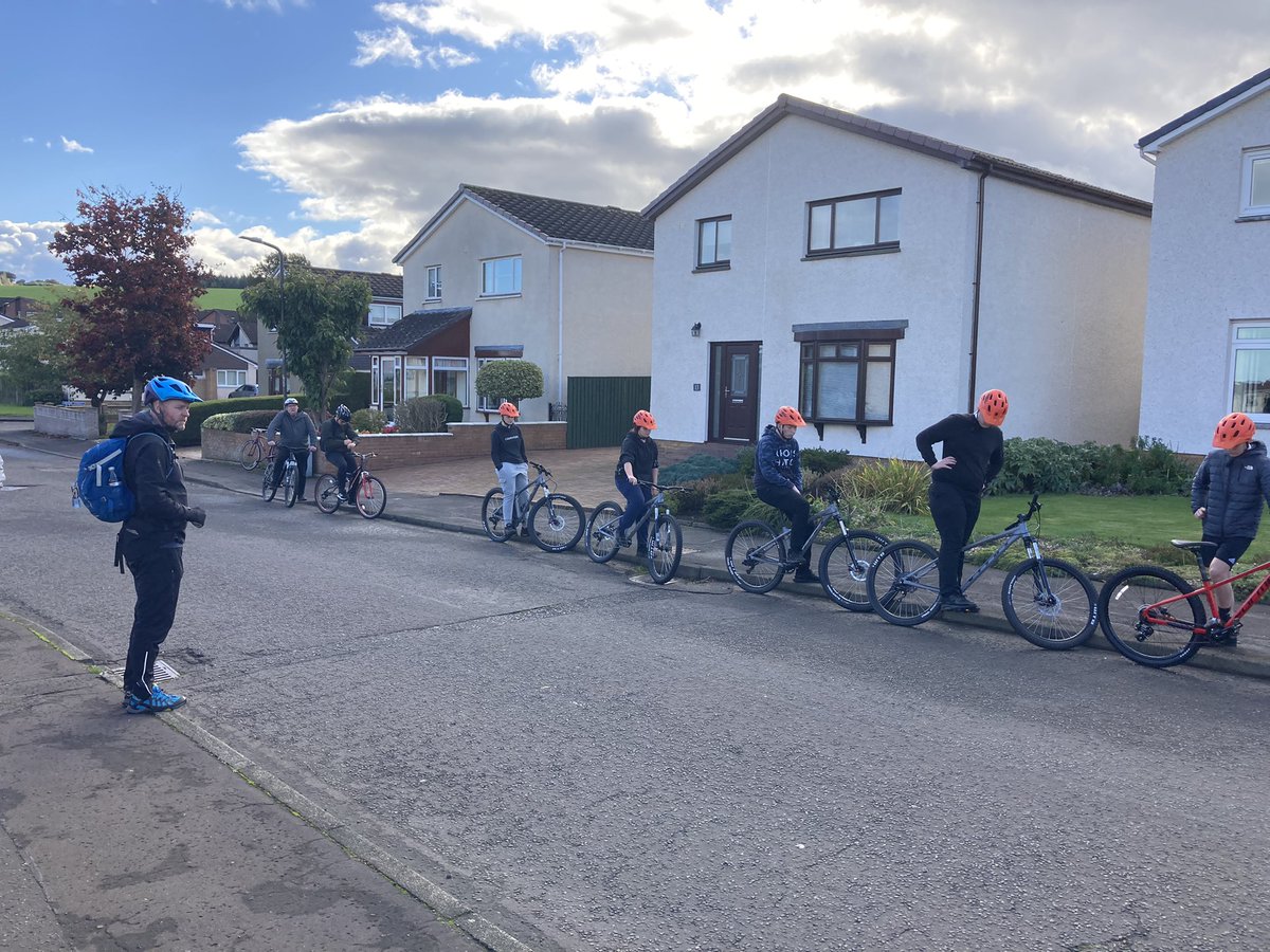 BonessBike's tweet photo. Our S4 bike group learning level 2 @BikeabilityScot instructor skills with Bryan and George our @SustransScot @ibikeFalkirk instructors. @Boness_Academy https://t.co/mH7rCZussd
