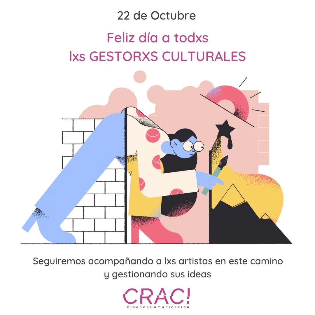 Cracuy's tweet photo. Hoy es un día especial para nosotrxs ya una de nuestras pasiones es gestionar proyectos culturales.
Felicitamos a todxs lxs gestorxs que eligen transitar este camino acompañando a lxs artistas 

#gestioncultural #somoscrac #proyectos #cultura #artistas https://t.co/CTVAYCpPFk