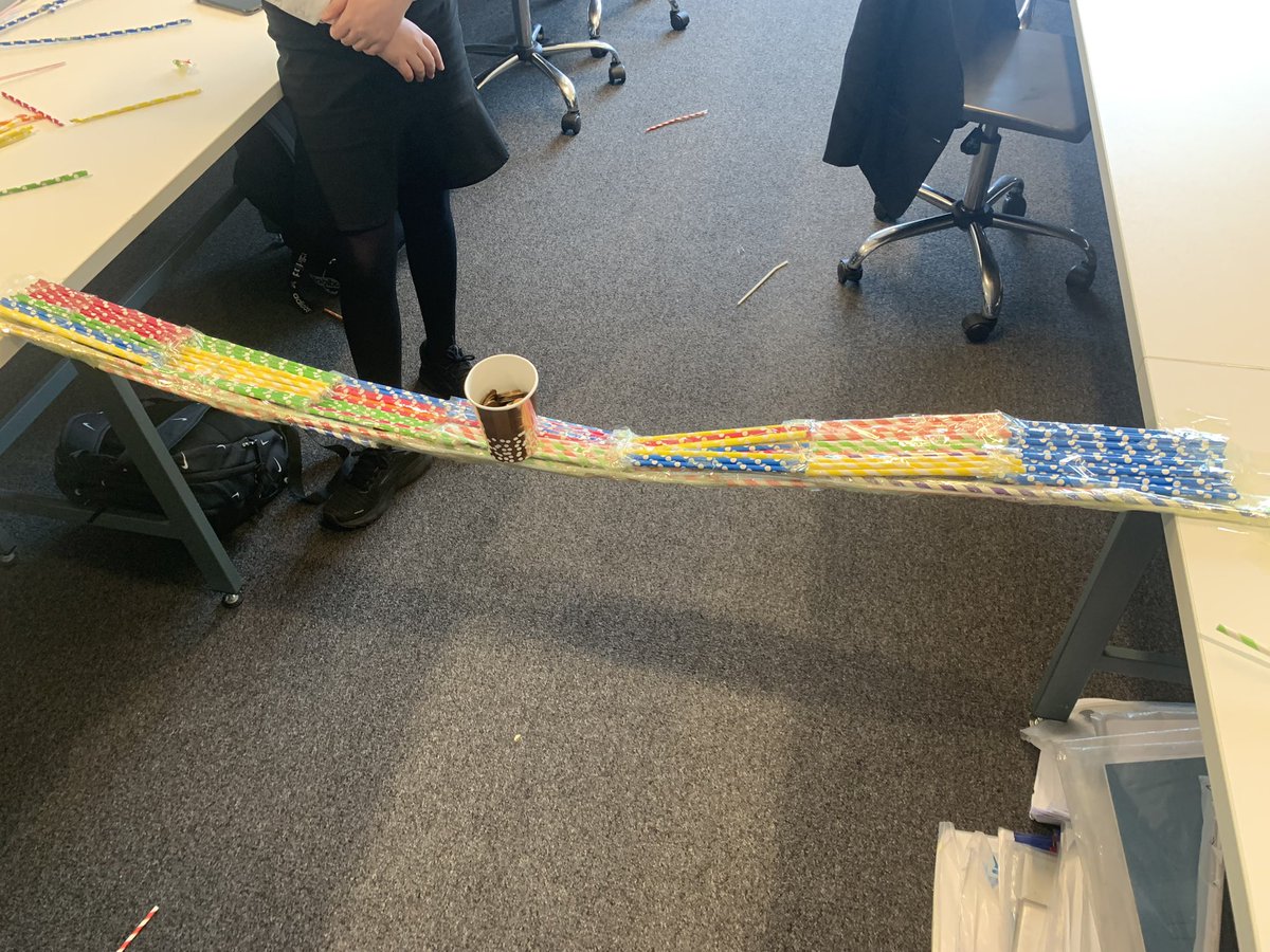 Straw bridge building at STEM club today for future Friday! Every bridge was different but were all able to hold the weight of 100 pennies! <a href="/ClydeValleyHS/">Clyde Valley High School</a> Well done everyone! 💪🏻⭐️