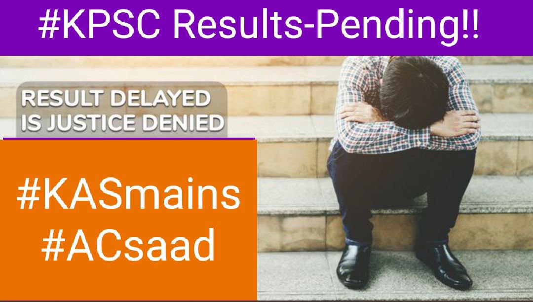 Basavar74495504's tweet photo. We are expecting KPSC' Asst.Controller  Mains result soon!!!!

Writing KPSC exams needs enormous sacrifices by candidates, KPSC should have little empathy.

#KASmains
@karnatakapsc 
@KpscSecretary 
@BSBommai 
@Tejasvi_Surya 
@siddaramaiah https://t.co/R2CtudkgXr