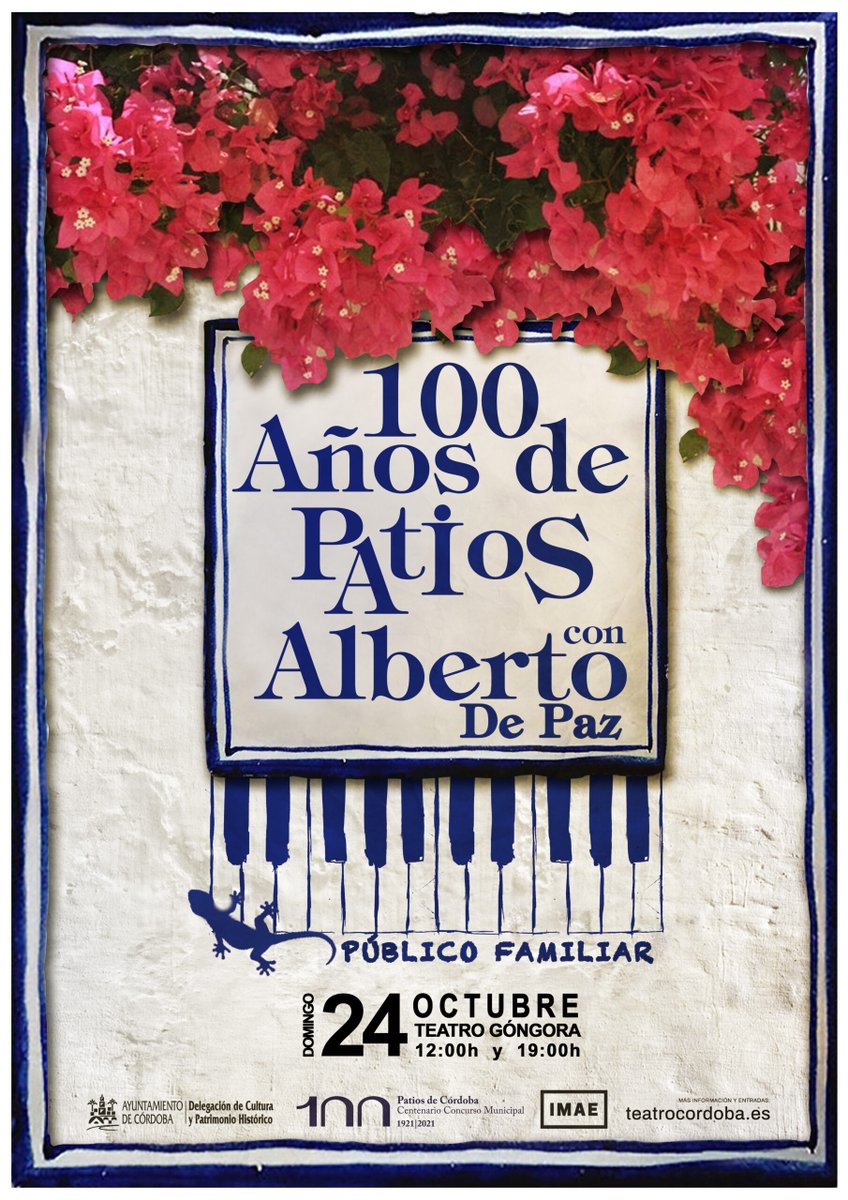 cultura_cordoba's tweet photo. 🌺 Este domingo 24 de octubre en el Teatro Góngora, a las 12.00 y 19.00 h, podremos disfrutar del concierto del pianista y showman Alberto de Paz. 🎶

ℹ️ Información y entradas: https://t.co/6o1Xo8sKYQ

#CulturadeCórdoba #CórdobaEsp #AlbertodePaz #PatiosdeCórdoba https://t.co/riUUKiYzpG