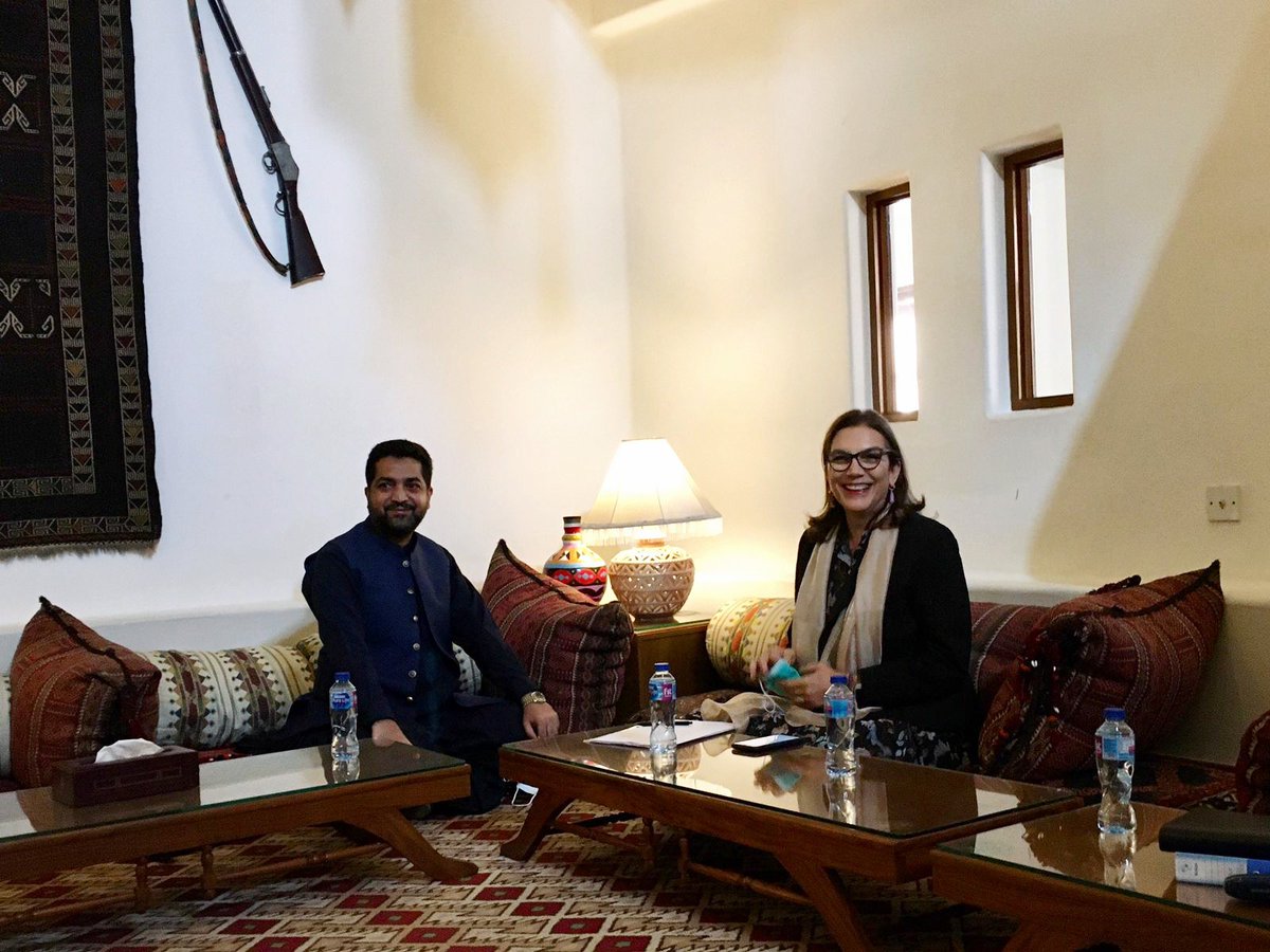 EUPakistan's tweet photo. Conversation with @MeerLangau, the Minister Home &amp; Tribal Affairs, PDMA, was a rewarding exchange on the immediate aftermath of the recent earthquake in #Balochistan, as well as the impact on the province of the events in Afghanistan. #EUPak https://t.co/IbcxSVjYmw