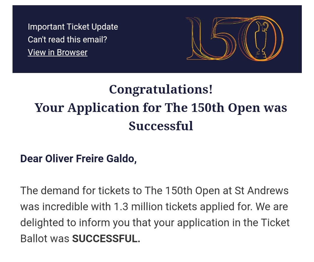 Se comenta q este año repetimos the open!!! Y el 150 aniversario ni mas ni menos!!!💪🏼💪🏼💪🏼