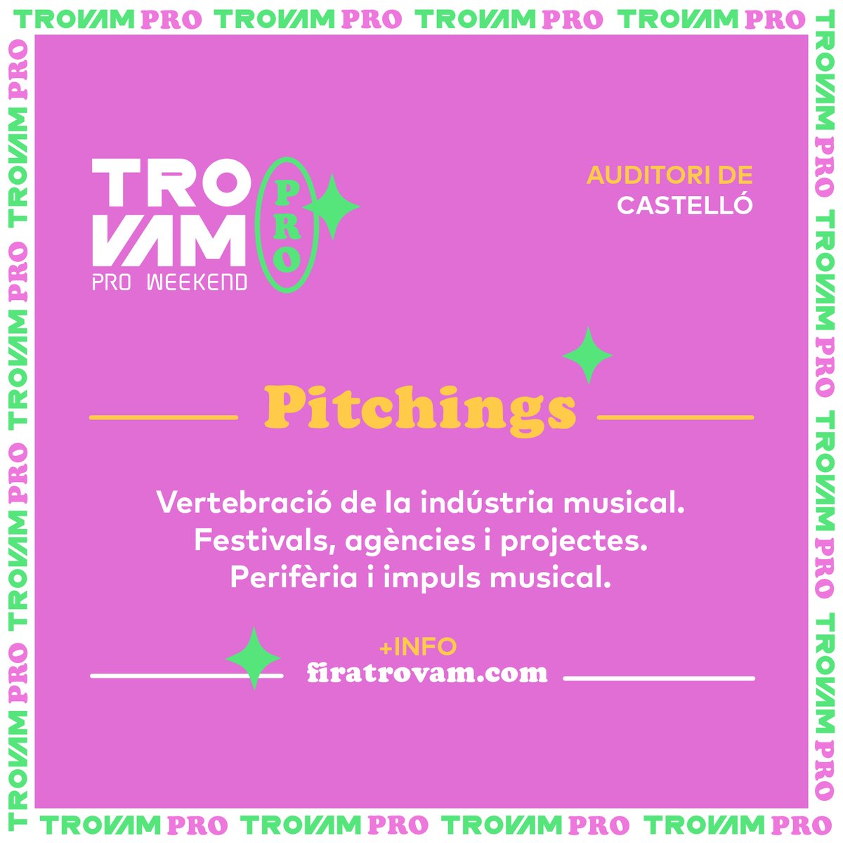 GVAcultura's tweet photo. 🎧 El #TrovamProWeekend reuneix els professionals de la nostra indústria musical en debats, tallers pràctics i més activitats.
🎵 Una oportunitat per a conéixer l'estat del sector i descobrir noves iniciatives després de la pandèmia.
ℹ️ Inscripcions: https://t.co/HixSRcj1tT https://t.co/6ceEya0aZK