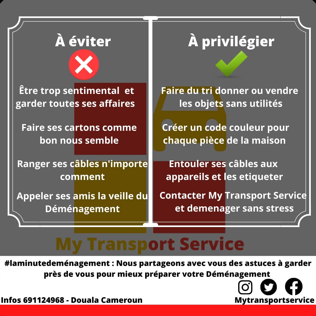 MyTransportServ's tweet photo. Le saviez vous?

Pour réussir votre Déménagement il vous faut privilégier ces 4 actions et surtout éviter les 4 autres. 🙏🏽

N'oubliez pas de Contacter My Transport Service pour un Déménagement sans stress 👇🏼
https://t.co/1zSst3EVFj

#laminutedeménagement https://t.co/7IPNEugjF9