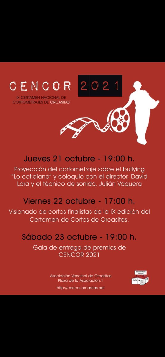 Esta tarde a las 17h visionado de los cortos finalistas. No te lo pierdas