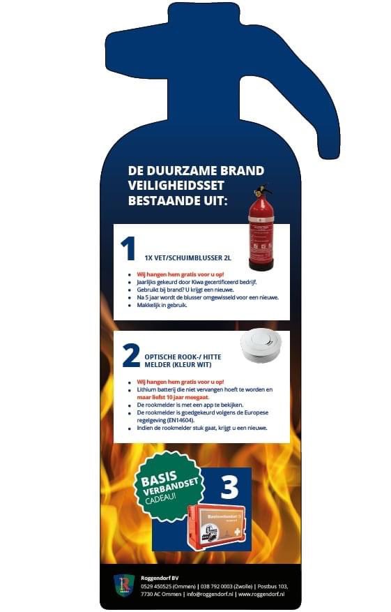 Roggendorfnl's tweet photo. Aanbieding Veiligheidsset, blusser 2L, rookmelder met 10 jarige batterij en app en gratis verbanddoos #brandblusser #verplichtper1juli #verbanddoos #jaarlijksekeuring #na5jromwisselenvoornieuwe #wijhangenhemop  #metapp #goedgekeurdEN14604 #stukukrijgteennieuwe #batterijduur10jaar https://t.co/79XaDFgPRO